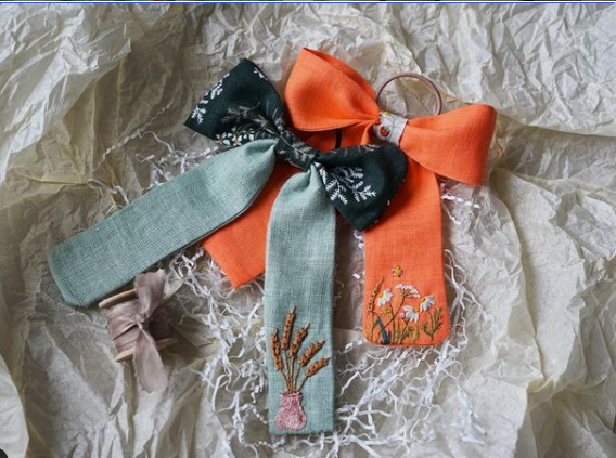 Linen Hair Bow